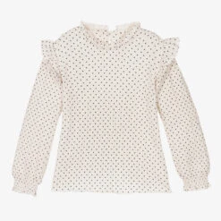 Mayoral Girls Ivory Ribbed Cotton Top