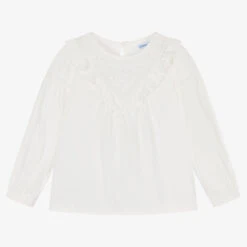 Mayoral Girls Ivory Viscose Blouse