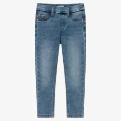 Mayoral Girls Mid-Blue Cotton Jeggings