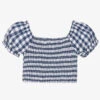 Mayoral Girls Navy Blue Gingham Blouse