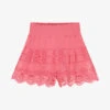 Mayoral Girls Pink Cotton Broderie Anglaise Shorts