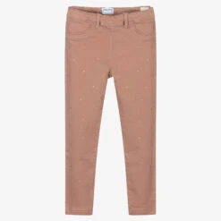 Mayoral Girls Pink Cotton Jeggings