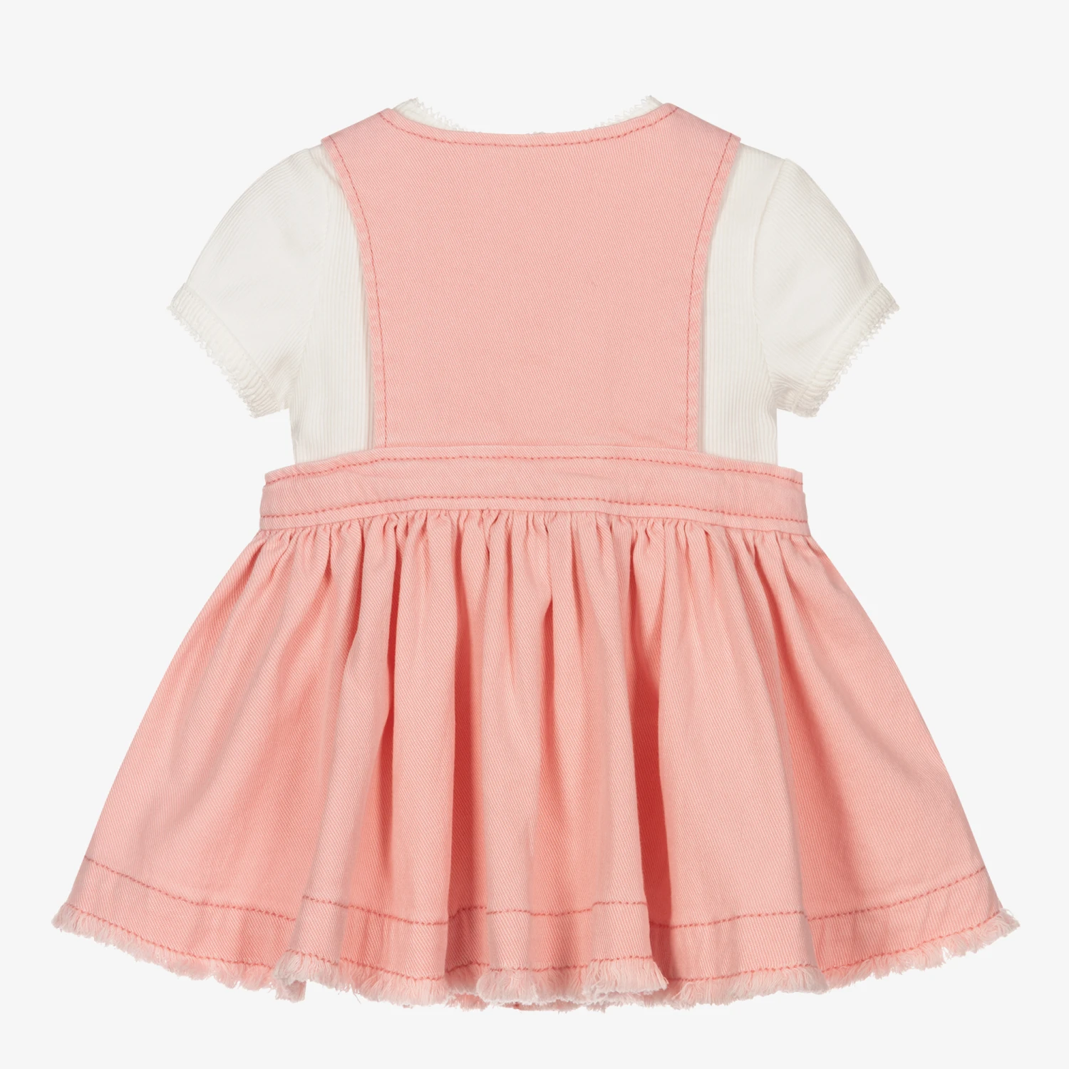 Mayoral Girls Pink Denim Dress Set 2 Mayoral Girls Pink Denim Dress Set - Image 2