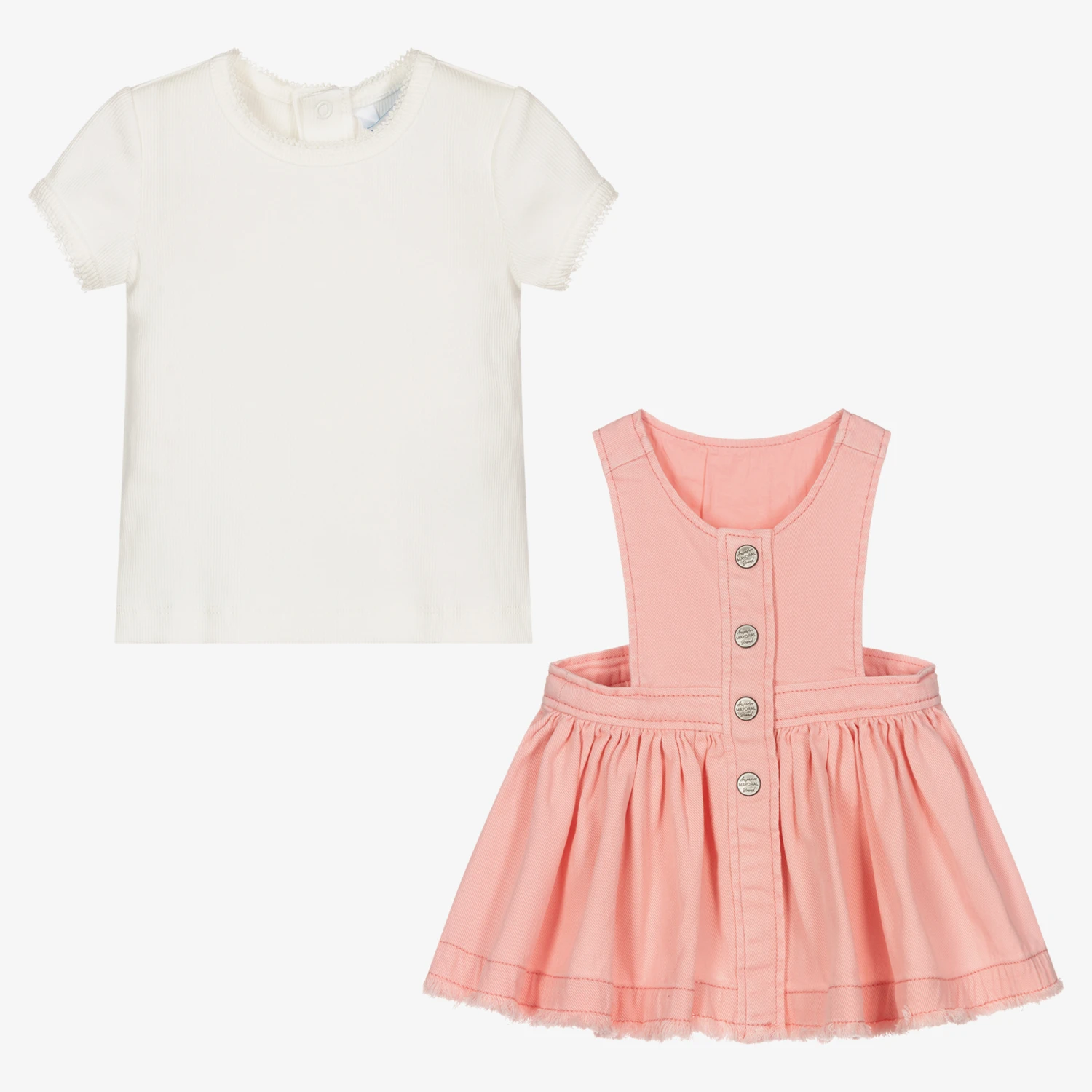 Mayoral Girls Pink Denim Dress Set 3 Mayoral Girls Pink Denim Dress Set - Image 3