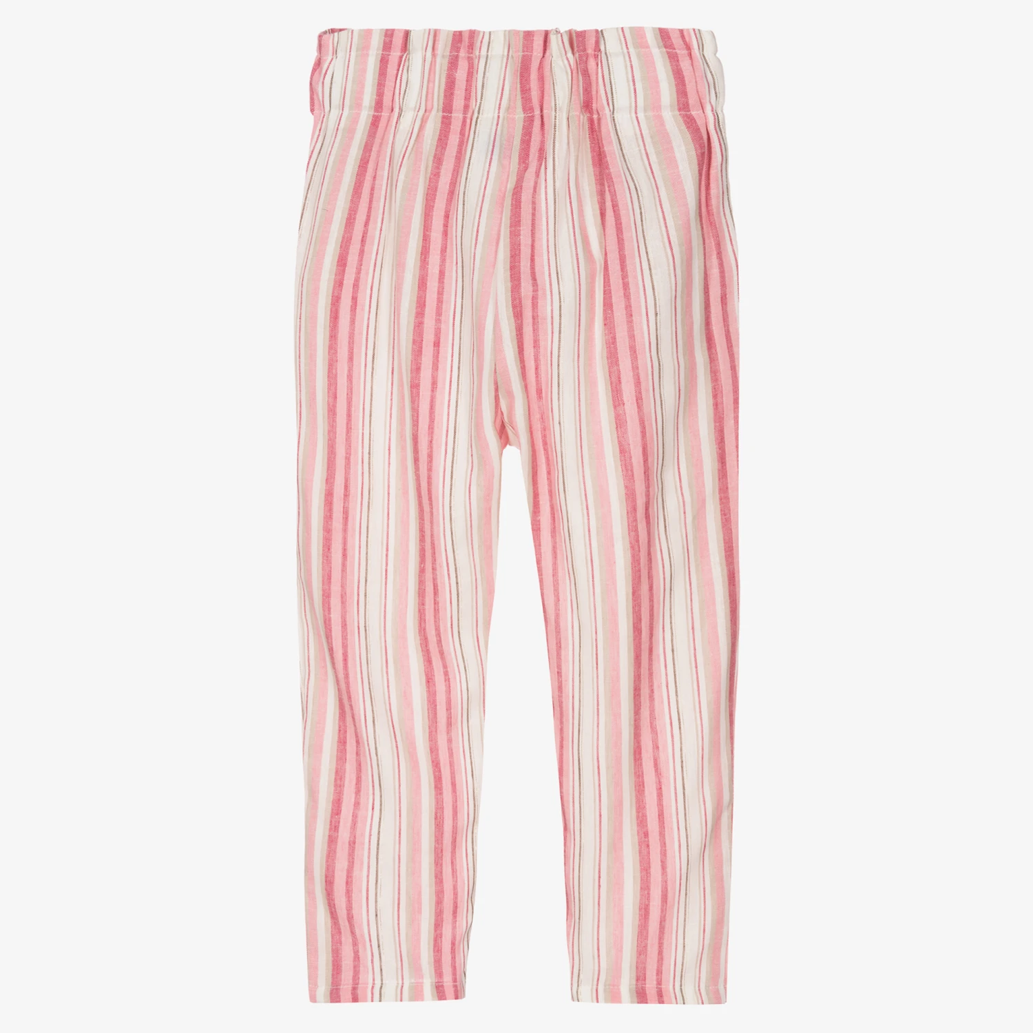 Mayoral Girls Pink Striped Linen Trousers 2 Mayoral Girls Pink Striped Linen Trousers - Image 2