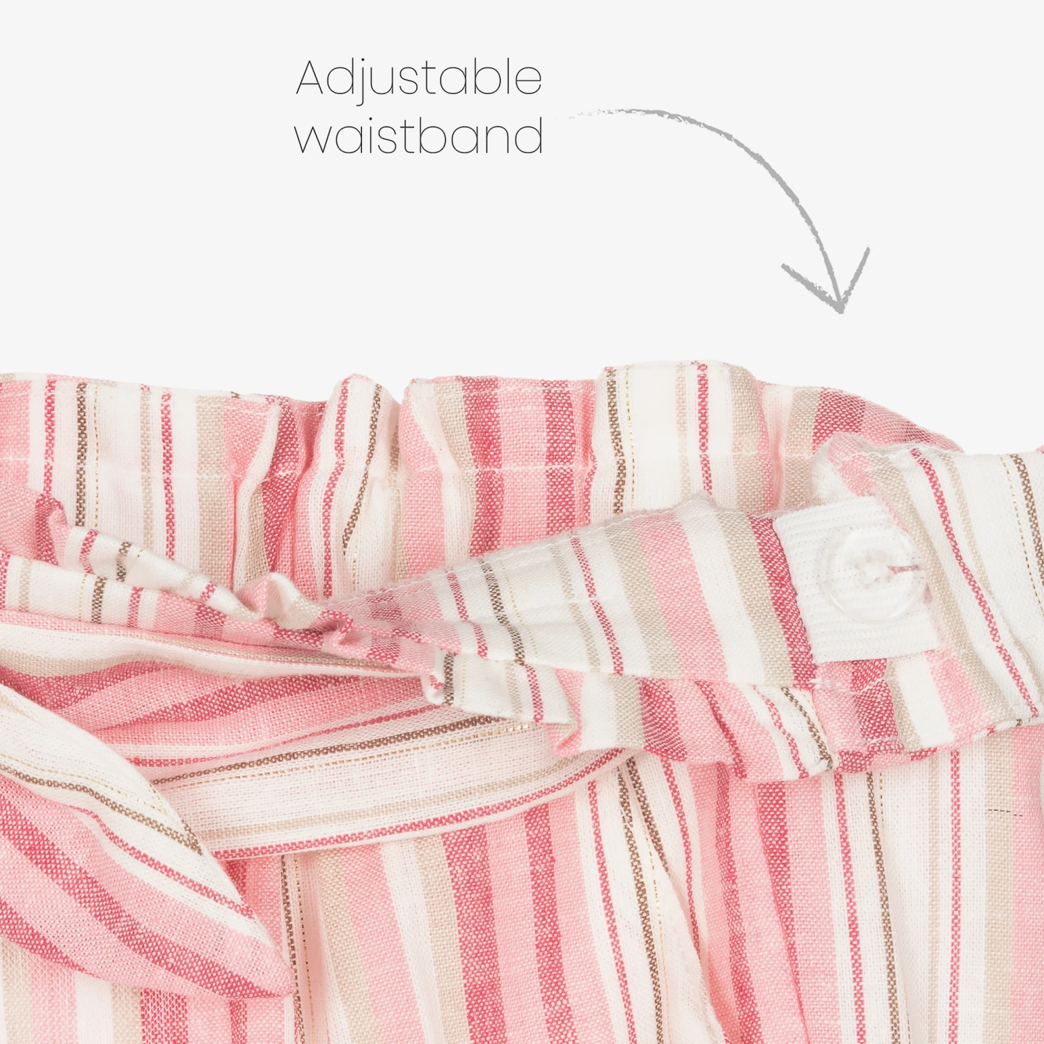 Mayoral Girls Pink Striped Linen Trousers 3 Mayoral Girls Pink Striped Linen Trousers - Image 3