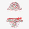 Mayoral Girls Red Bikini Bottoms & Hat Set
