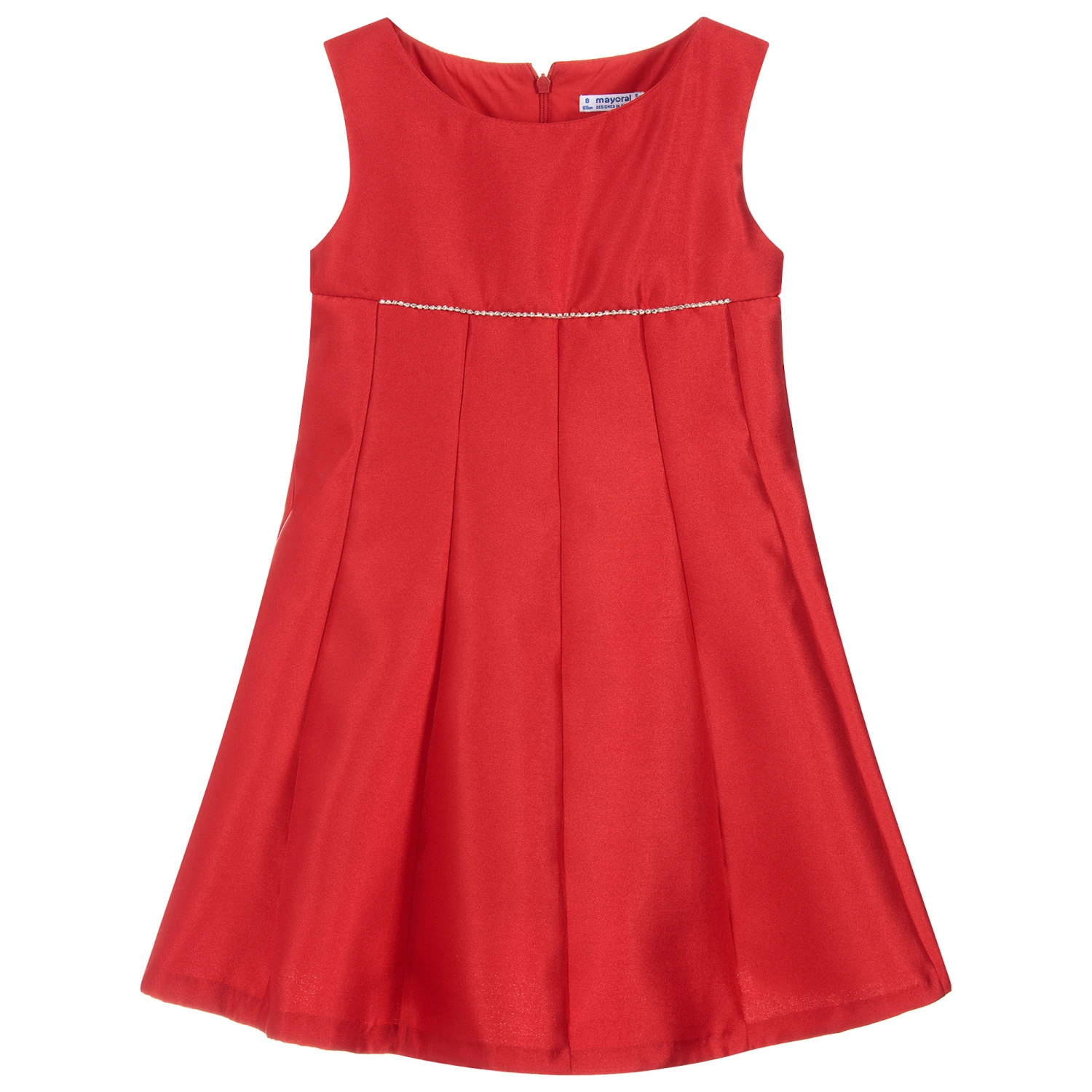 Mayoral Girls Red Satin Dress 1 Mayoral Girls Red Satin Dress