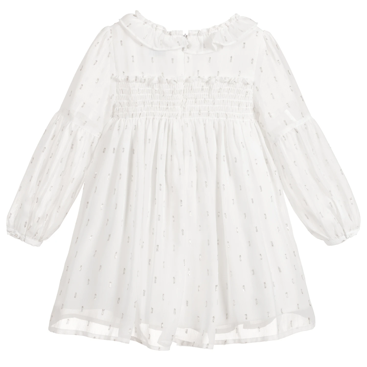 Mayoral Girls White Chiffon Dress 2 Mayoral Girls White Chiffon Dress - Image 2