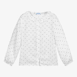 Mayoral Girls White Hearts Blouse