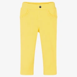Mayoral Girls Yellow Cotton Jeggings