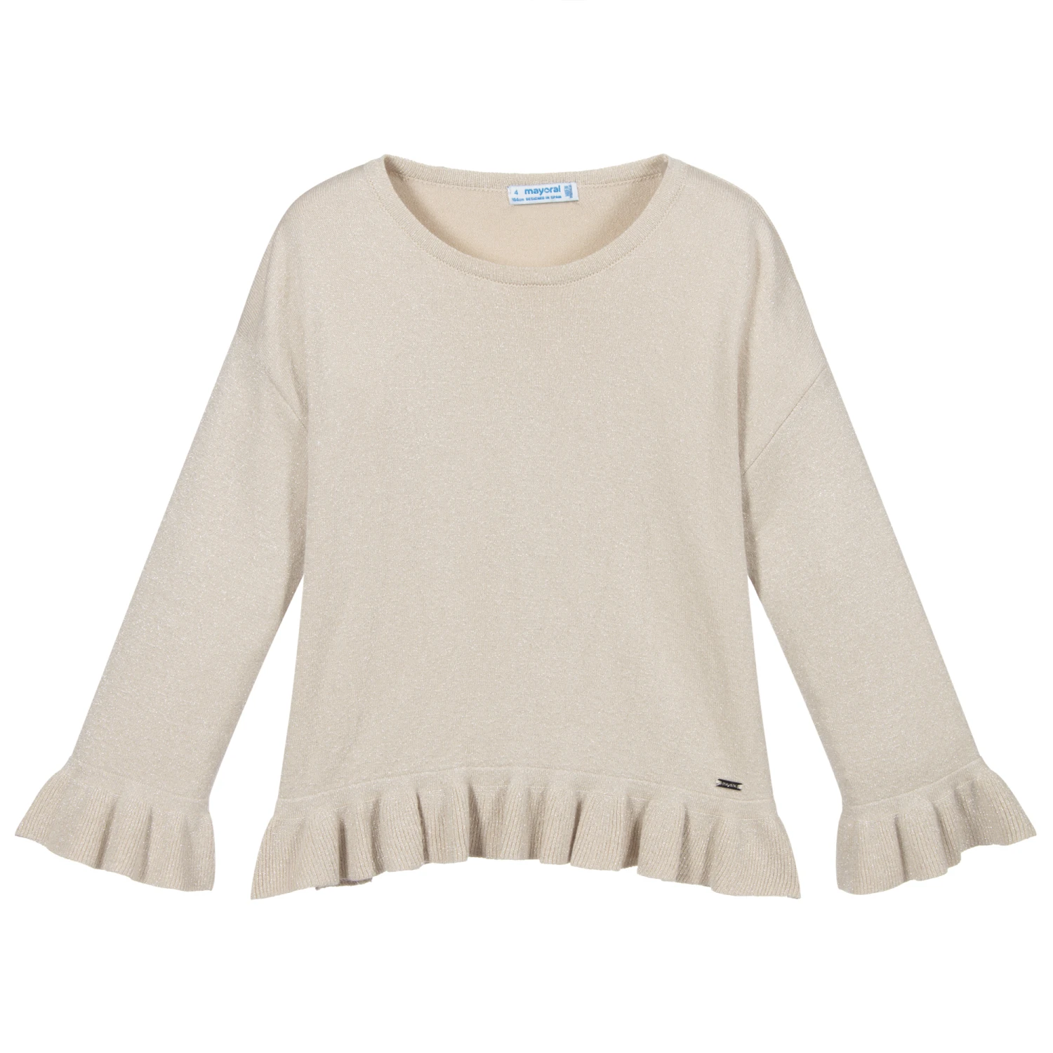 Mayoral Glittery Beige Viscose Jumper 1 Mayoral Glittery Beige Viscose Jumper