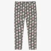 Mayoral Grey & Pink Cat Cotton Leggings