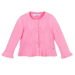 Mayoral Pink Cotton Cardigan