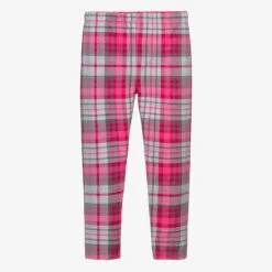 Mayoral Pink Cotton Check Leggings