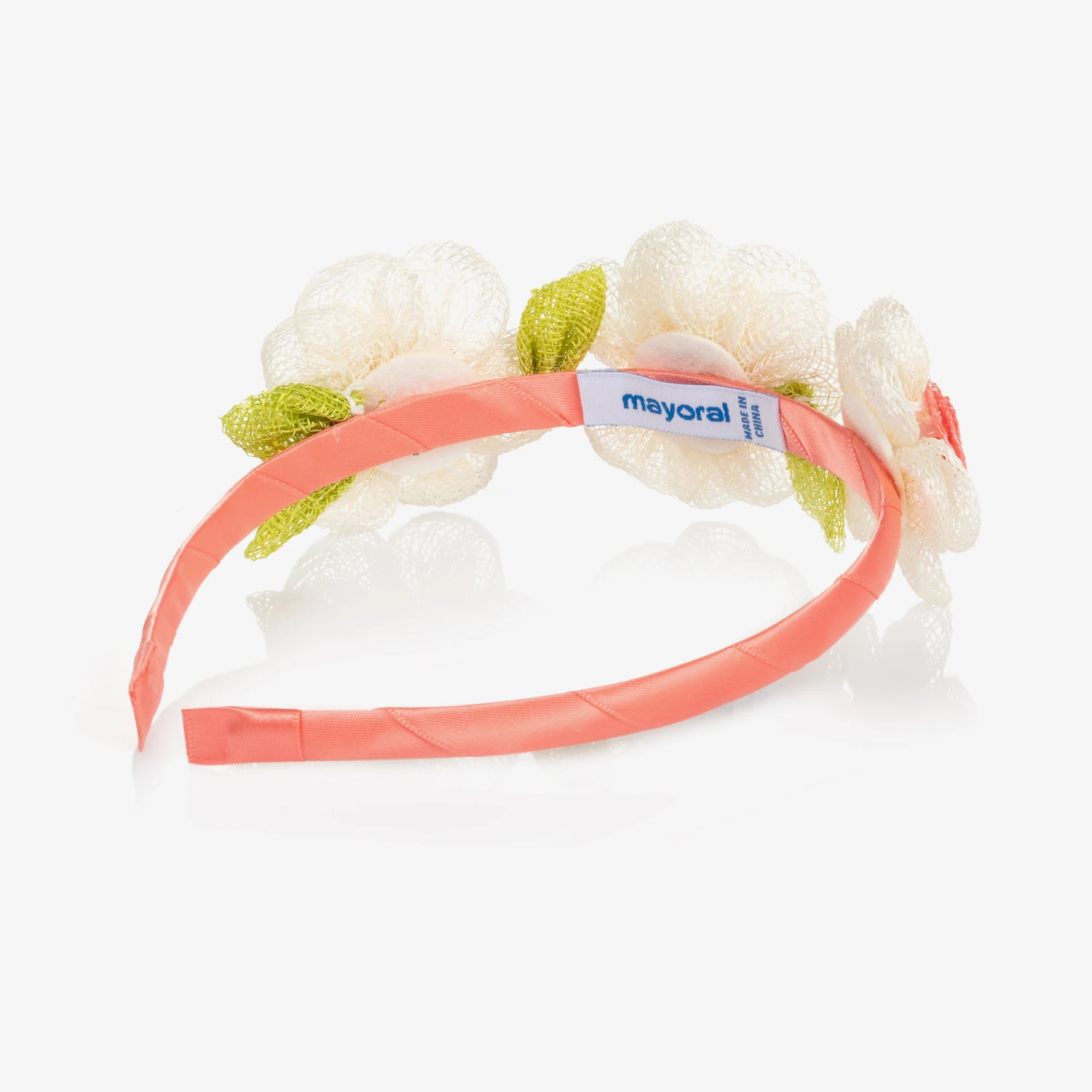 Mayoral Pink & Ivory Flower Hairband 3 Mayoral Pink & Ivory Flower Hairband - Image 3