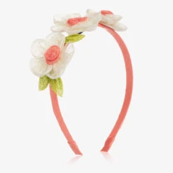 Mayoral Pink & Ivory Flower Hairband
