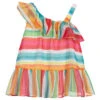 Mayoral Rainbow Striped Chiffon Dress
