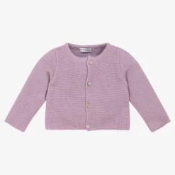 Mebi Girls Lilac Purple Knitted Cotton Cardigan