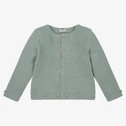 Mebi Green Knitted Cotton Cardigan