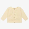 Mebi Pastel Yellow Cotton Knit Cardigan