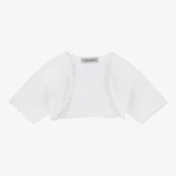 Mebi White Cotton Knit Cardigan
