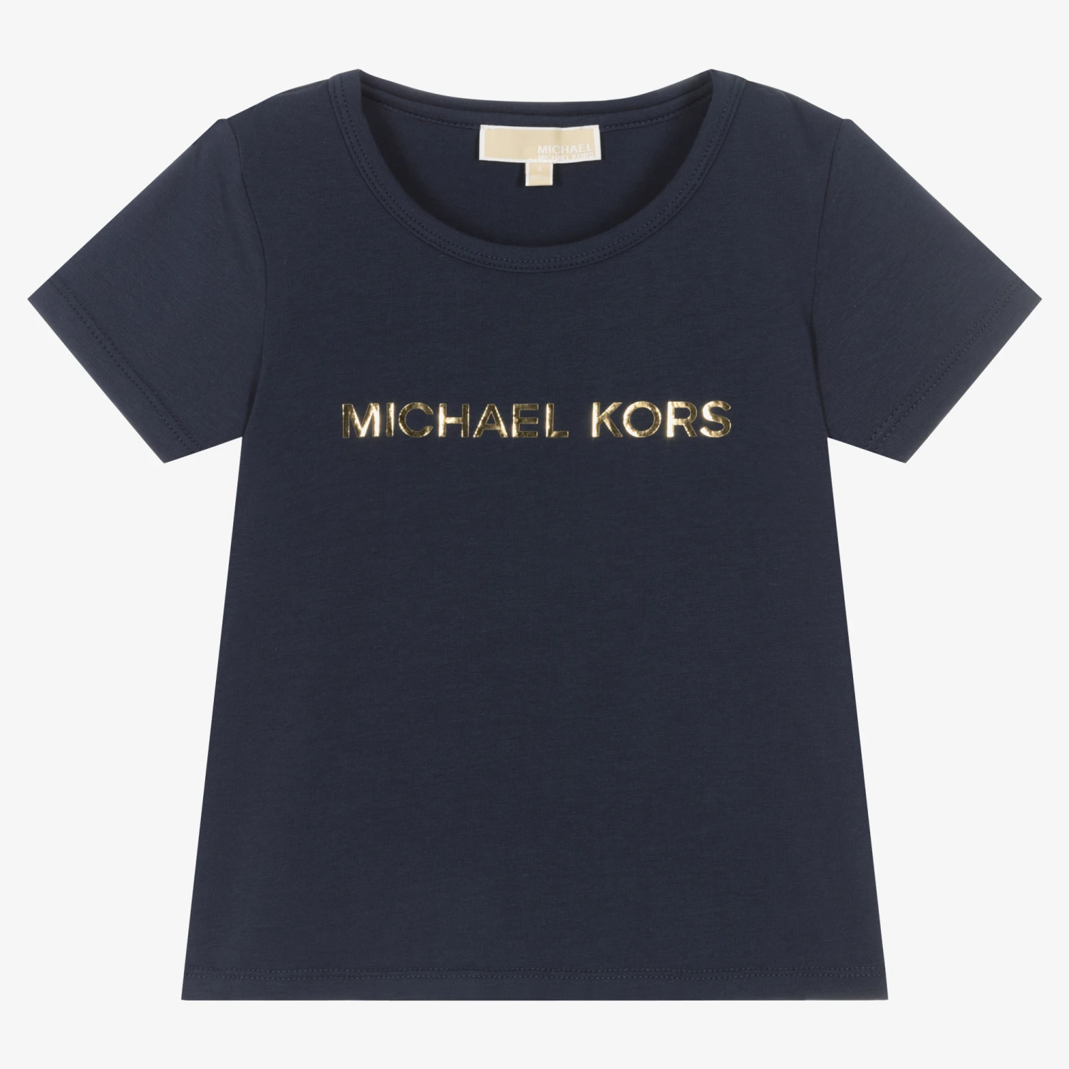 Michael Kors Kids Girls Blue Cotton Logo T-Shirt 1 Michael Kors Kids Girls Blue Cotton Logo T-Shirt