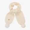 Michael Kors Kids Girls Ivory Knit Pom-Pom Scarf