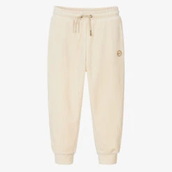 Michael Kors Kids Girls Ivory Velour Joggers