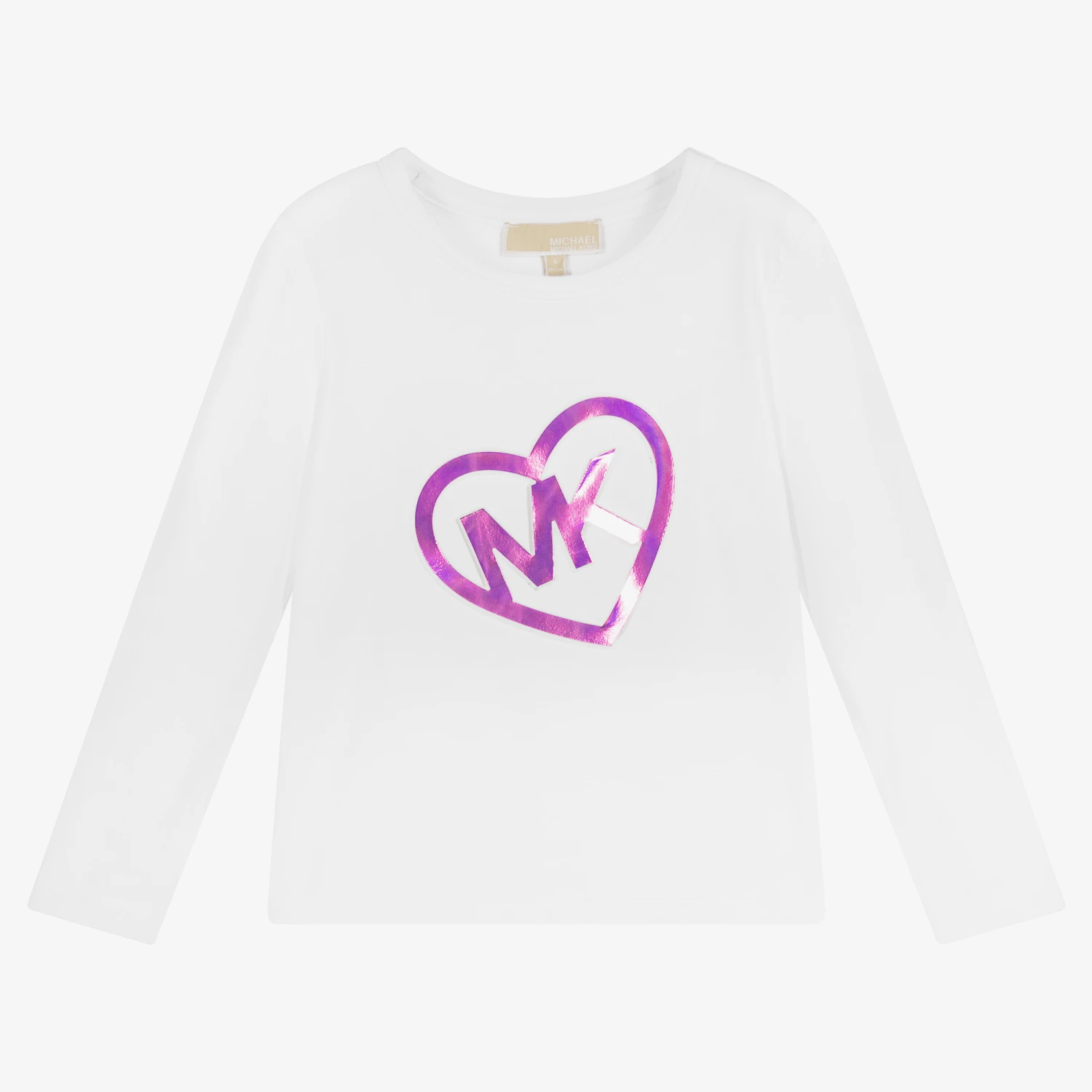 Michael Kors Kids Girls White Cotton Logo T-Shirt 1 Michael Kors Kids Girls White Cotton Logo T-Shirt