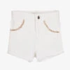 Michael Kors Kids Girls White Denim & Gold Chain Shorts