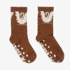 Mini Rodini Brown Swan Anti-Slip Socks
