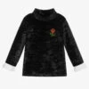 Mini Rodini Girls Black Velour Top