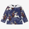 Mini Rodini Girls Blue Reindeer Blouse