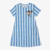 Mini Rodini Girls Blue Stripe Ritzratz Dress