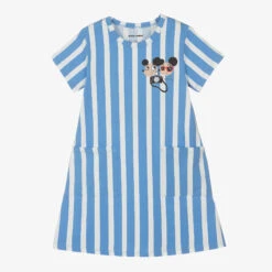 Mini Rodini Girls Blue Stripe Ritzratz Dress