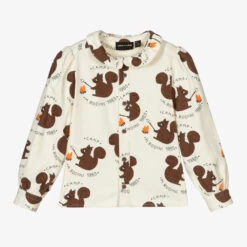 Mini Rodini Girls Ivory Camp Flannel Shirt
