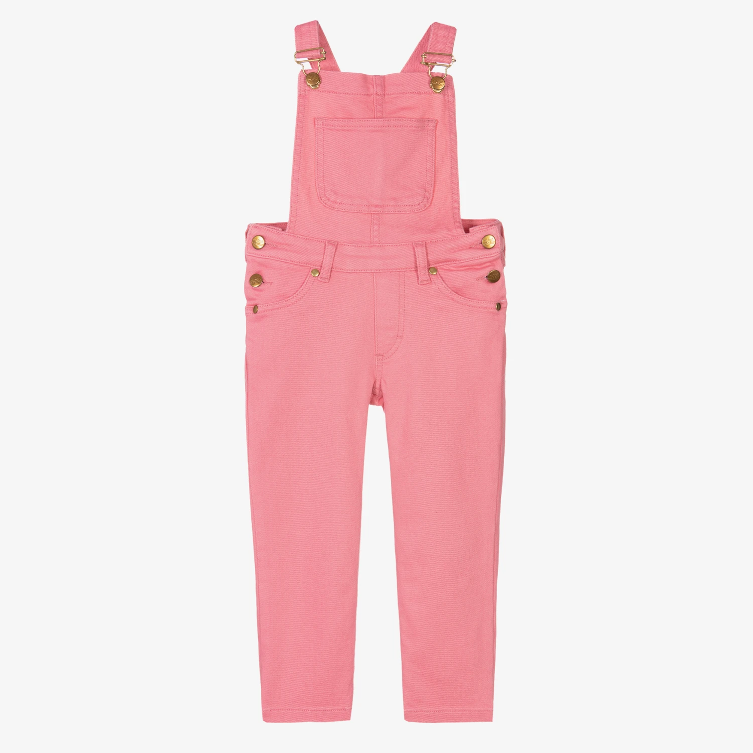 Mini Rodini Girls Pink Organic Cotton Dungarees 1 Mini Rodini Girls Pink Organic Cotton Dungarees