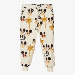 Mini Rodini Ivory Cotton Jersey Ritzratz Joggers