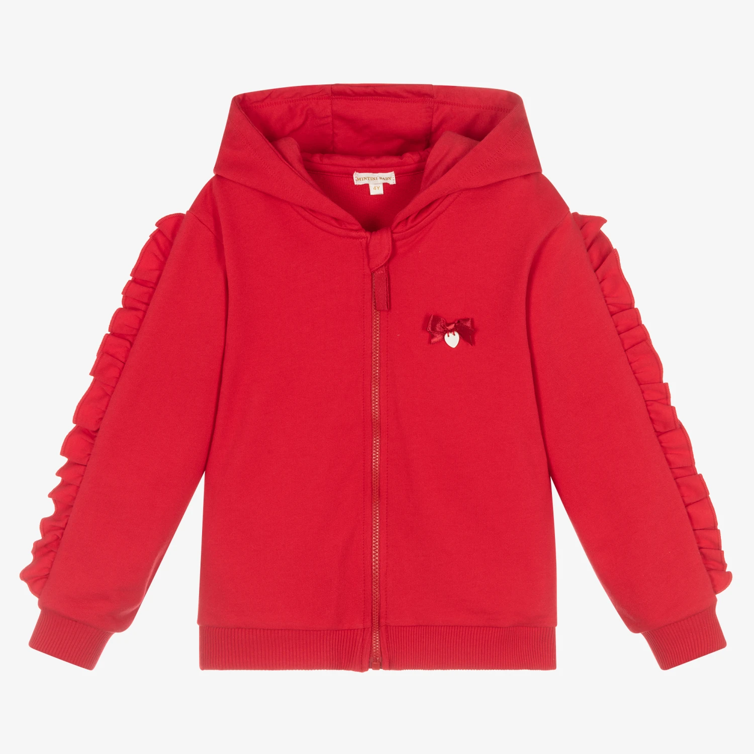 Mintini Baby Girls Red Zip-Up Hoodie 1 Mintini Baby Girls Red Zip-Up Hoodie