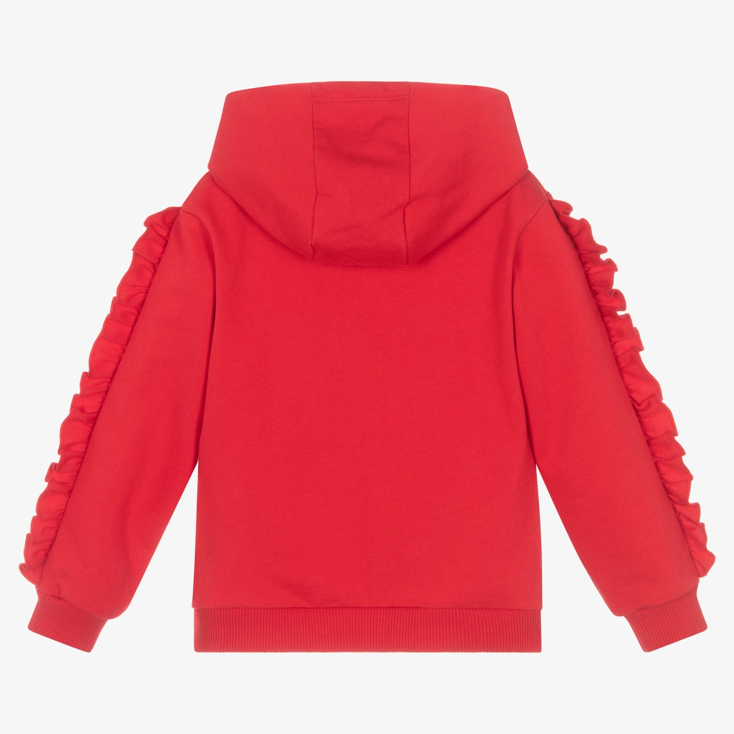 Mintini Baby Girls Red Zip-Up Hoodie 2 Mintini Baby Girls Red Zip-Up Hoodie - Image 2