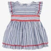 Miranda Girls Blue & White Striped Cotton Dress