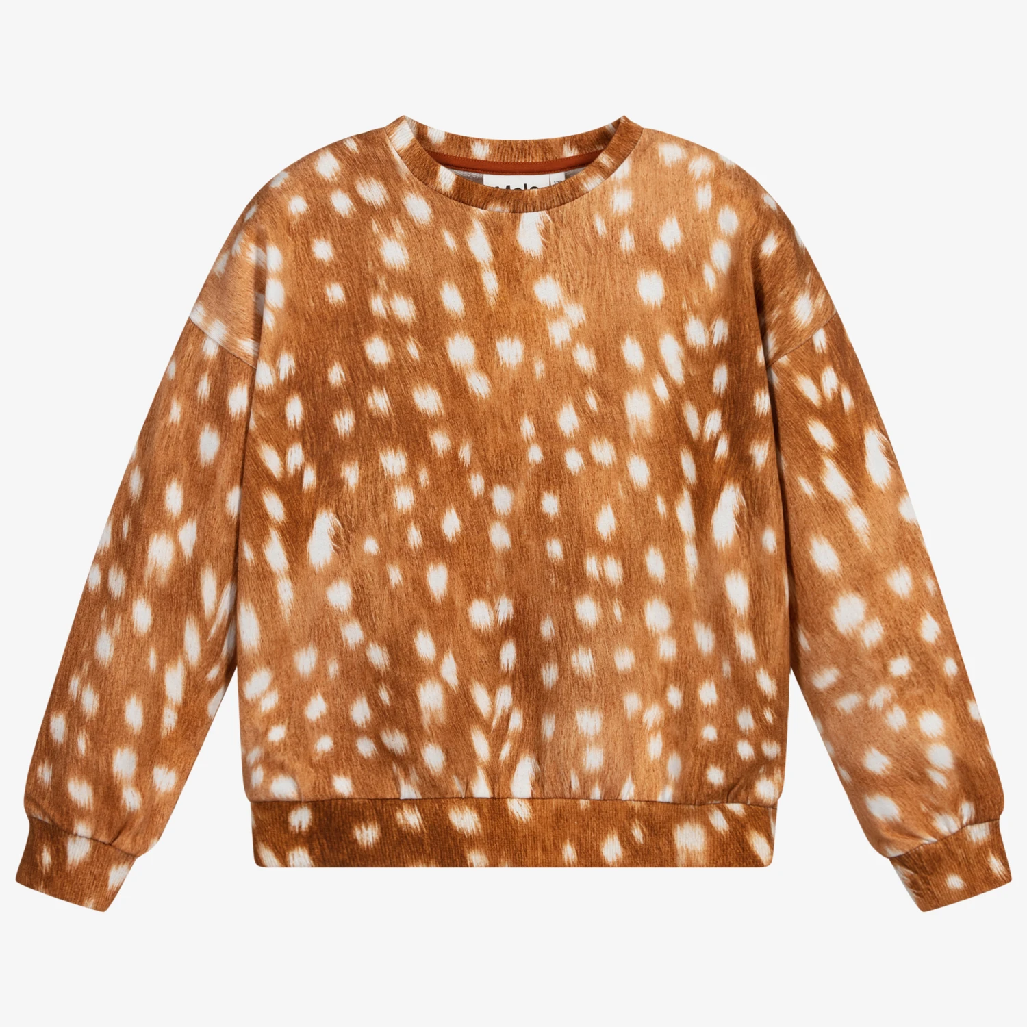 Molo Beige Deer Print Sweatshirt 1 Molo Beige Deer Print Sweatshirt