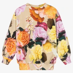 Molo Beige Floral Organic Cotton Sweatshirt