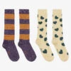 Molo Beige & Purple Socks (2 Pack)
