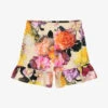 Molo Girls Beige Floral Cotton Shorts