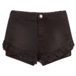 Molo Girls Black Denim Shorts