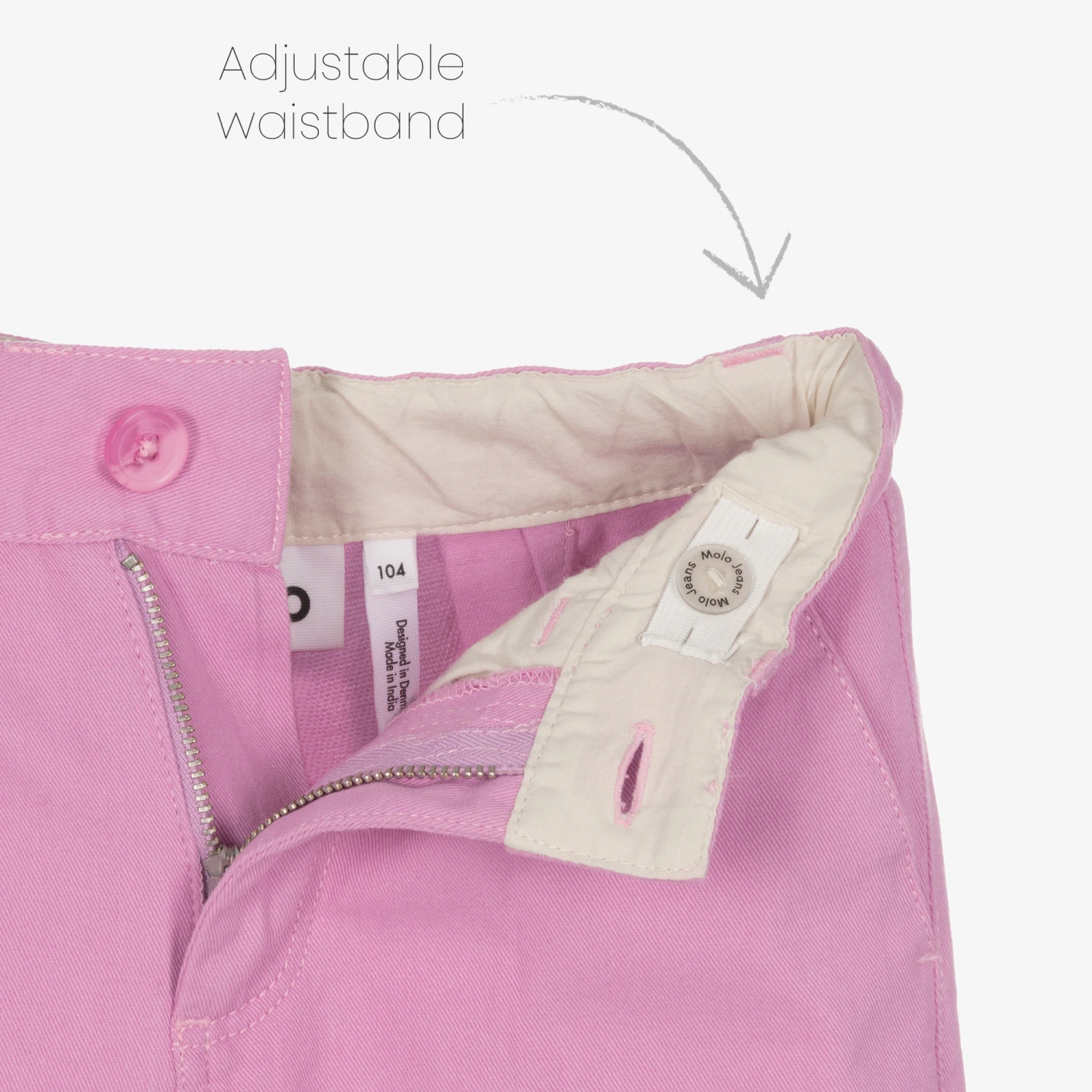 Molo Girls Lilac Pink Cotton Trousers 4 Molo Girls Lilac Pink Cotton Trousers - Image 4