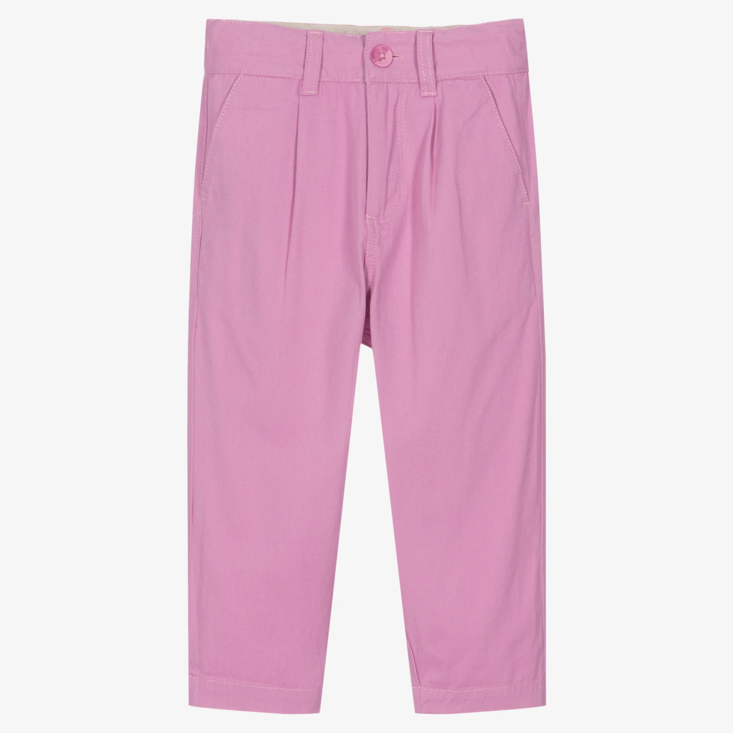 Molo Girls Lilac Pink Cotton Trousers 3 Molo Girls Lilac Pink Cotton Trousers - Image 3
