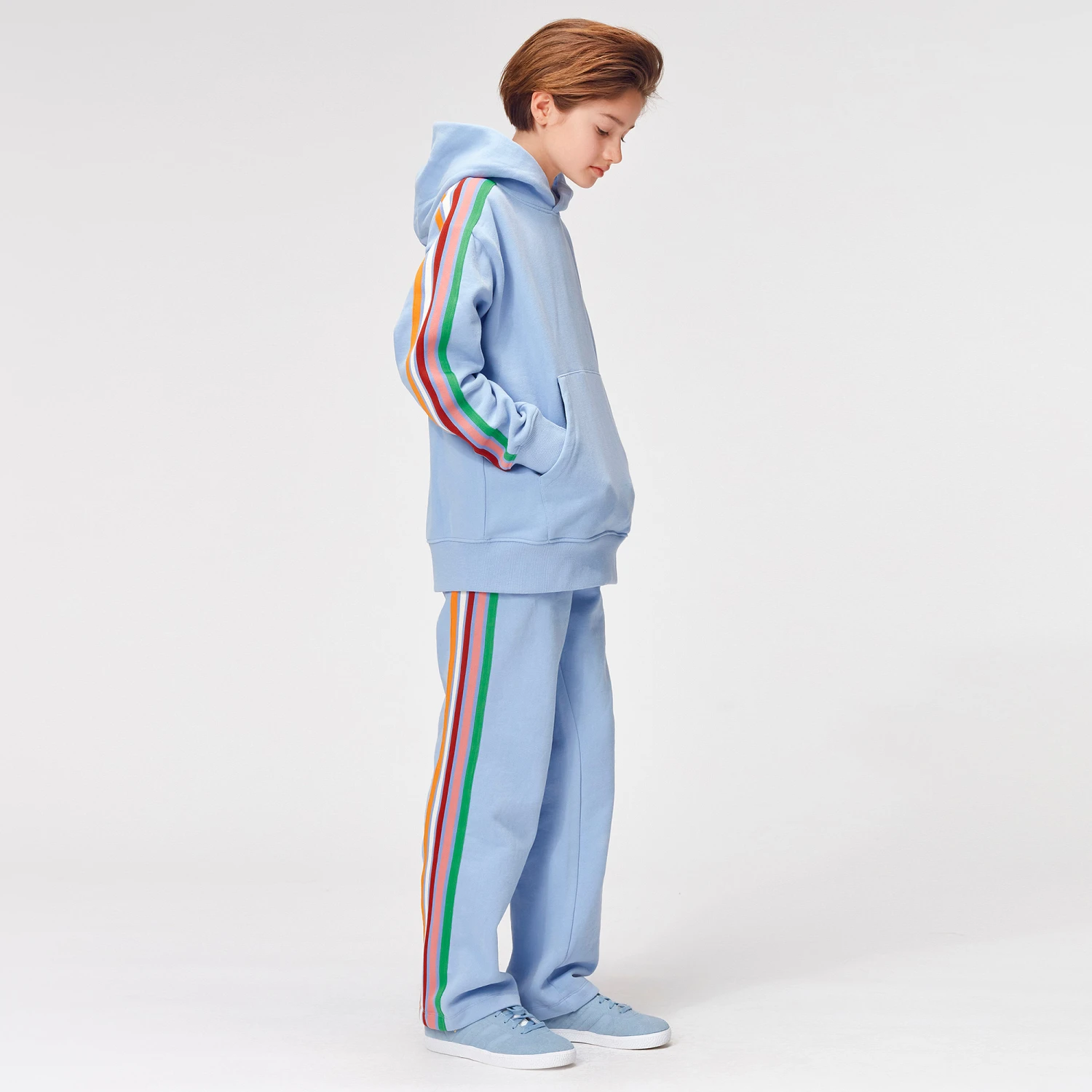 Molo Girls Pale Blue Cotton Hoodie 2 Molo Girls Pale Blue Cotton Hoodie - Image 2